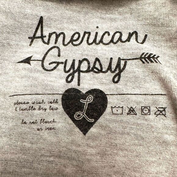 American Gypsy Absofuckinlutely Graphic Gray Tank Top Large - Picture 3 of 3